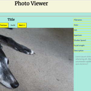 The very first draft design of the photoviewer