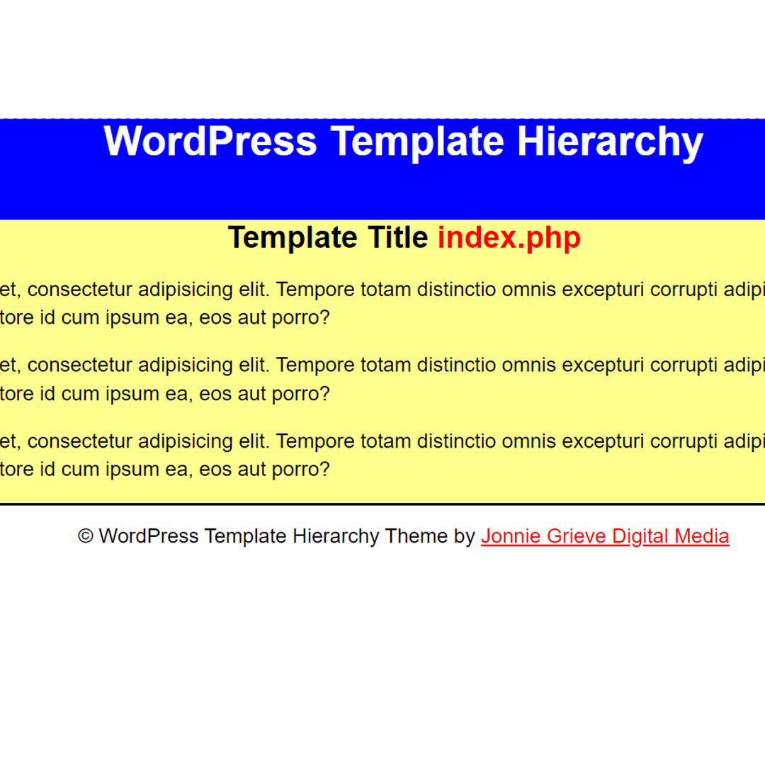 About the WordPress Template Hierarchy