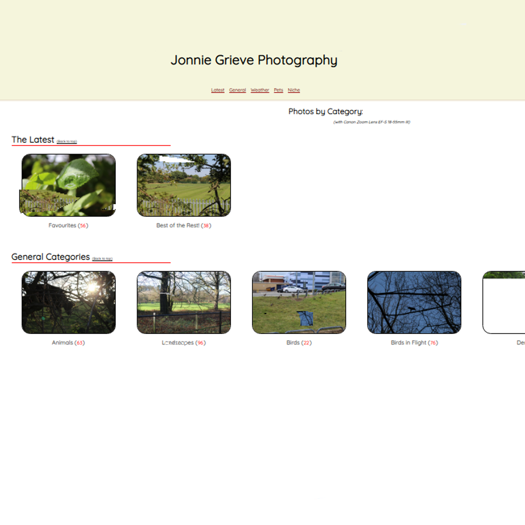 Converting my Photography Site to PHP #5