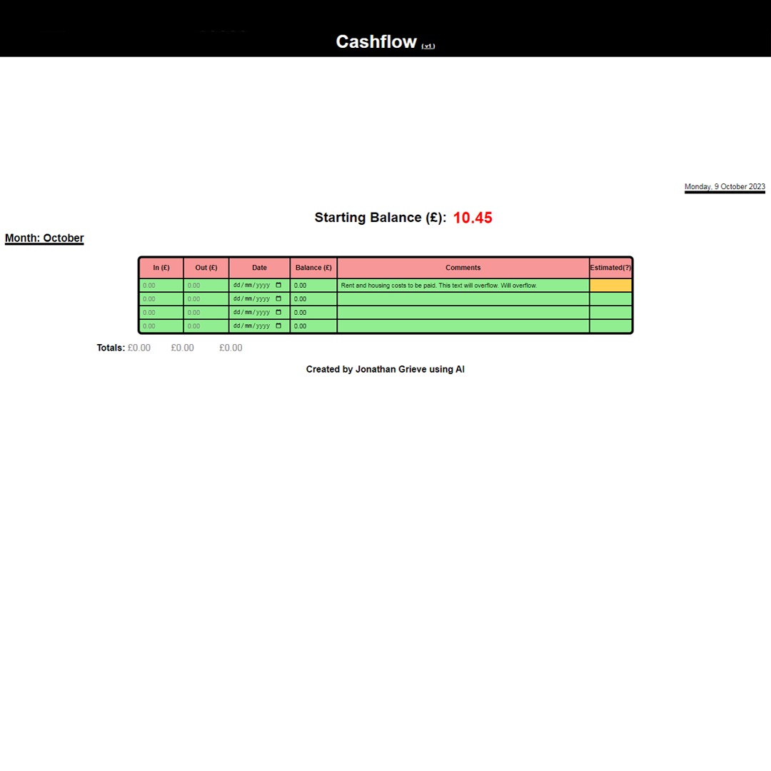 Create a Cashflow Forecaster #3